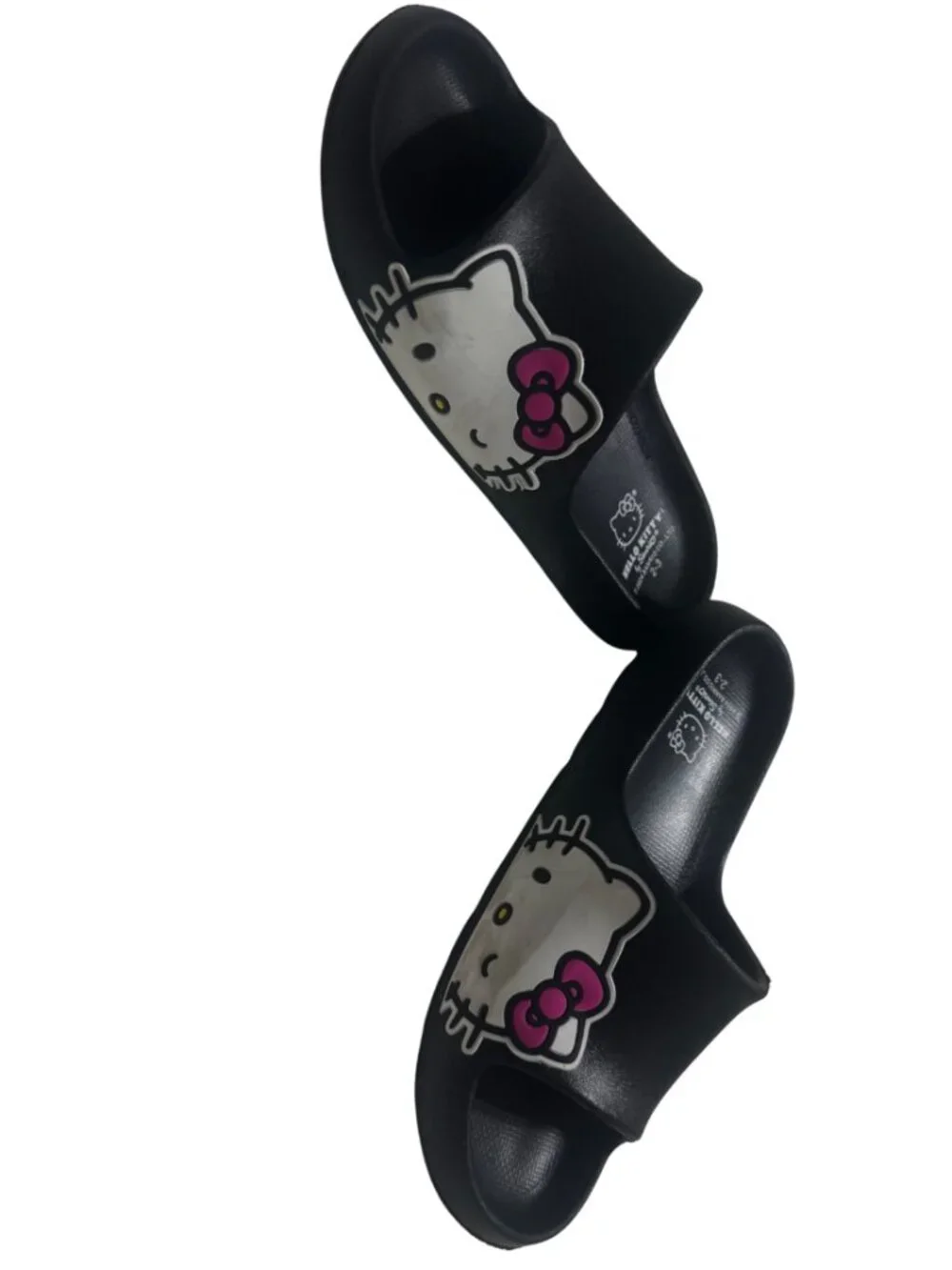 Hello Kitty Sanrio Girls Black Slide Sandals Size 2-3